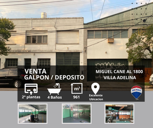 Venta Galpon Deposito 961m2 Villa Adelina