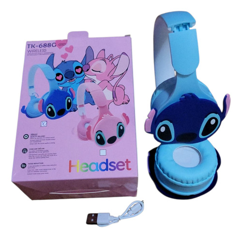 Auriculares De Niños Stitch.mario Bross .hombre Araña Inal Rosa