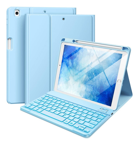Funda Con Teclado Hamile / Para iPad 10.2 / Sky Blue