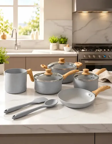 Jogo De Panelas Indução Brinox Cerâmica 7 Peças Easy Gris