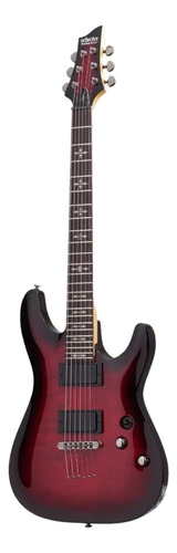 Guitarra Eléctrica Schecter Demon Series Demon-6 De Tilo Crimson Red Burst Con Diapasón De Wengué