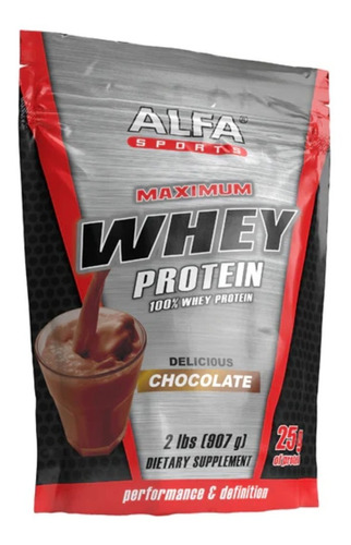 Imagen 1 de 2 de Proteína Maximum Whey 2lbs Chocolate Alfa Sports - Proteínas