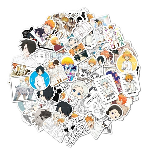 Pack 50 Stickers Adhesivo Yakusoku No Promised Neverland 