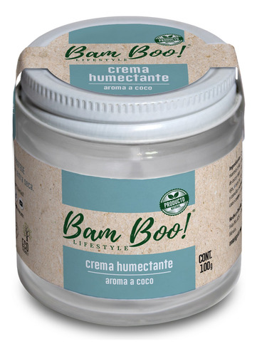 Crema Humectante Aroma A Coco 100g Bam Boo! Lifestyle