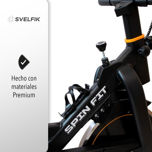 Bicicleta fija Svelfik Spin Fit para spinning color negro y naranja