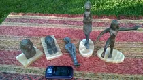 Comprar Lote Antiguas Esculturas Esfinges Metal Sobre Marmol Egipto