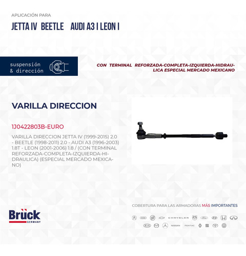 Bieleta Varilla Direccion Beetle 2002 1.8 20v Izq 1j0422803b