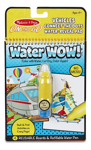 Melissa Doug Water Wow Conecta Los Puntos - VehĂculos
