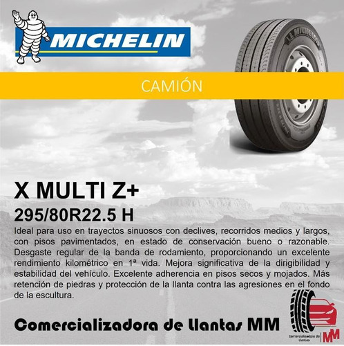 Llanta Michelin X Multi Z+ 295/80r22.5 H Multi Toda Posición