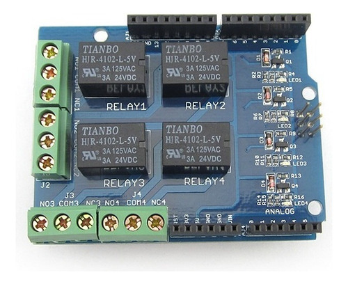 Modulo Shield Com Relé 4 Cana Com Relé 4 Canais