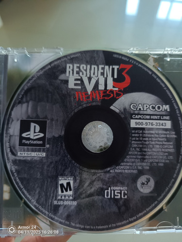 Resident Evil 3 Ps1 Reproduccion (generico Chip Necesario)