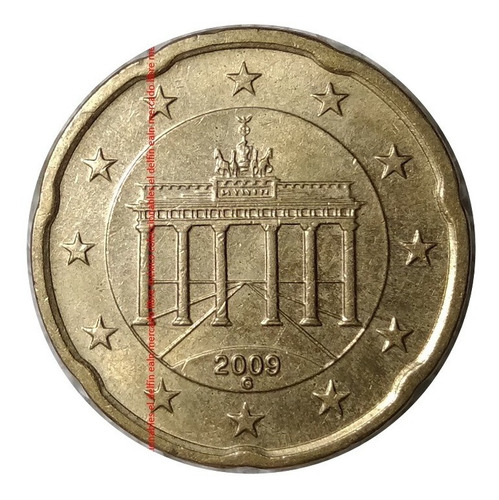 Moneda 20 Centimos 2009 Alemania Variedad Ceca Karlsruhe