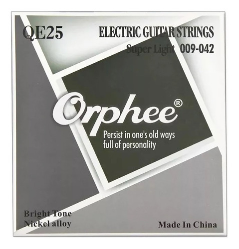 Orphee Qe25 Cuerdas Guitarra Eléctrica Tensión Súper Ligera