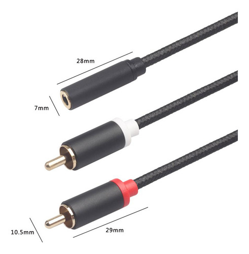 Cable Hembra A 2 Rca Macho, 3 Piezas