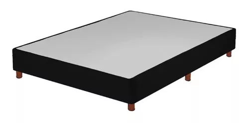 Cama box spring con colchón tela negro 90x190 cm - referencia Mqm-3136959
