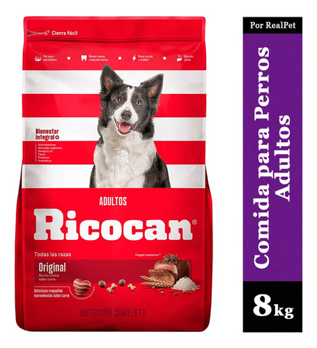 Comida Para Perro Ricocan Original Carne Todas Las Razas 8kg