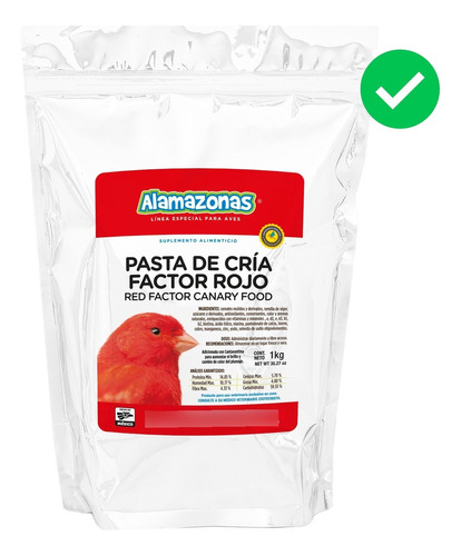 Kit 11 Pasta De Cría Factor Rojo 1kg Canaries Alamazonas