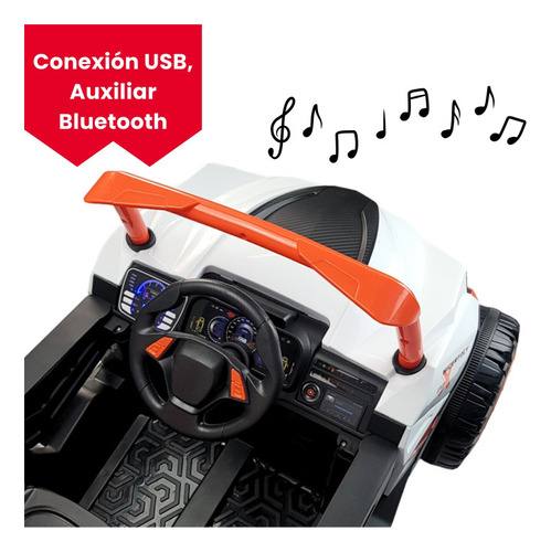 Montable Electrico Para Niños Coche A Control Remoto Luz 12v Color Naranja