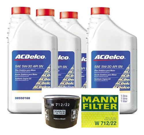 Kit Troca De Oleo 5w30 Acdelco E Filtro Oleo Corsa Agile 