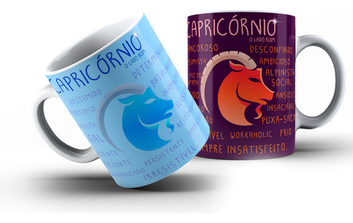 Caneca De Signos Lado Bom E Lado Ruim 325ml Cor Signo De Capricórnio