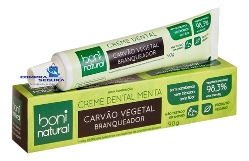 Pasta De Dientes Orgánica Vegana Sin Fluór C/carbón Vegetal