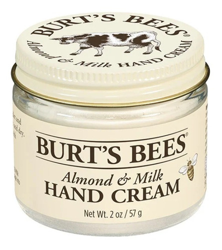  Crema sella y suaviza la piel con cera de abeja. humecta tus manos secas con aceite de almendra dulce y vitamina e. para manos Burt's Bees Crema para manos de cera de abejas y leche de almendras en pote 57g almendra