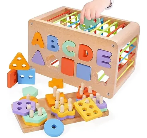 Juego De Pesca Montessori Para Niños 1-3 Años – 22 Piezas Con Caña, 15 Peces Y Vasos Apilables