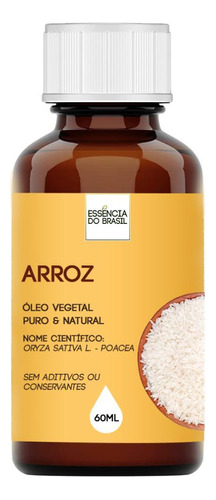  Óleo Vegetal Arroz 60ml - Aromaterapia Natural E Puro