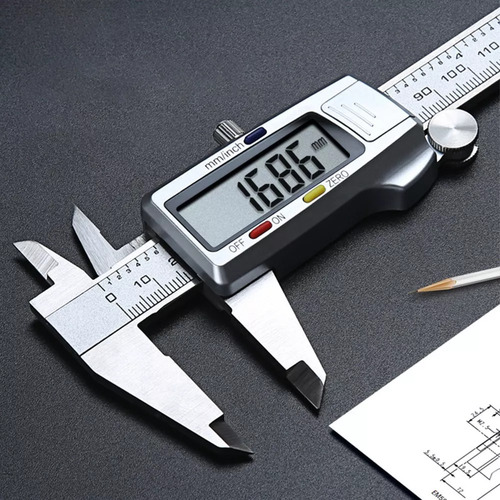 Plqmpp-pinza Vernier Con Pantalla Digital Abs Plateada Medidas 0-300mm/precisión 0.2mm