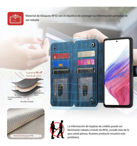Funda De Piel Tipo Cartera Para Oppo C55/realme Neo7/realme Gt Master Edition, Funda Protectora Con Bolsillo Con Cremallera