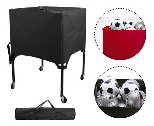 Carro De Pelotas Deportivas, Carro De Voleibol Con Negro