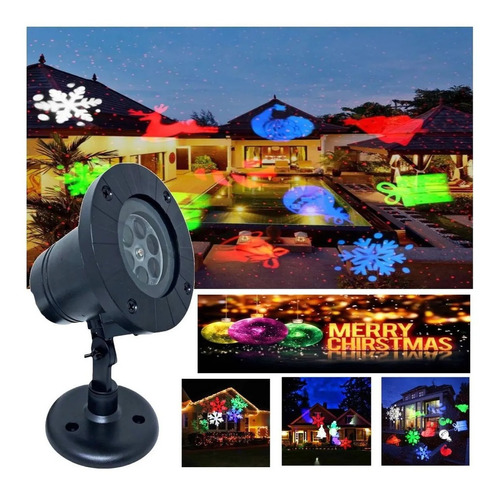 Espeto Projetor De Natal Laser Jardim Desenhos Noel Natalino Cor da carcaça Preto Cor da luz RGB 110V/220V