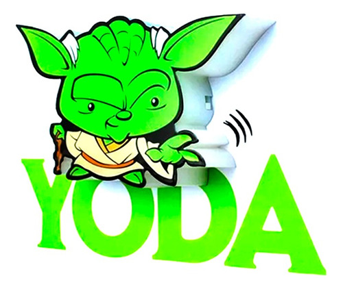 Lampara Mural 3d Mini Maestro Yoda Star Wars