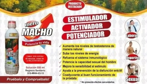 Imagen 5 de 6 de Mero Macho - Jarabe Potenciador Sexual.