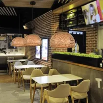 Comprar Pack X4 Lampara De Techo Colgante Bambu Tejida Restaurante