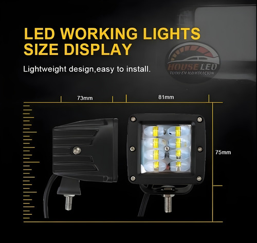 Foco Led 40w 9d Cuadrado Neblinero Auto Camioneta Bi-volt