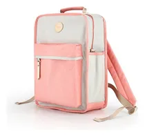 Comprar Himawari - Mochila Escolar O De Viaje Porta Laptop H0827-4 Color Rosado Y Gris Diseño De La Tela Lisa