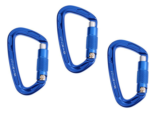 3pcs 24kn / 2400kg Auto Self Locking Aluminum Carabiner