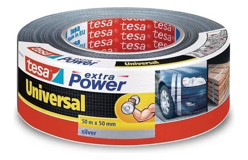 Pack X6 Cinta Ducto Gris 50mm X 50m Extra Power Tesa