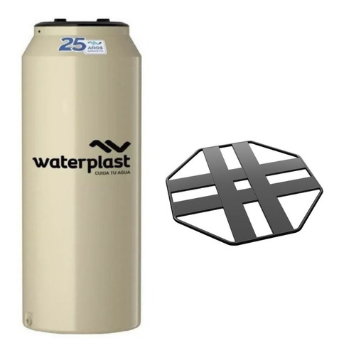 Tanque Ultradelgado Tricapa Waterplast 510l + Base Reforzada
