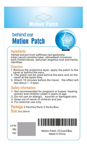 Mq Motion Sickness Patch, 30 Unidades/caja