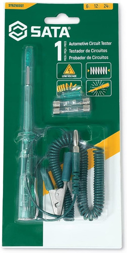 Imagen 5 de 6 de Probador De Circuitos Para Autos De 6v, 12v Y 24v Sata 62503