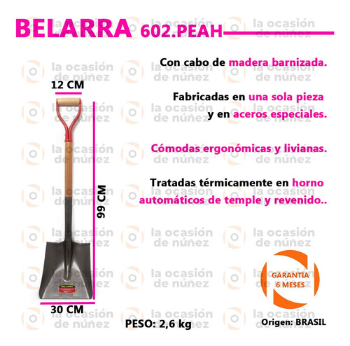 Imagen 2 de 6 de Pala Ancha Estampada Pocera Belarra Hogar Jardin