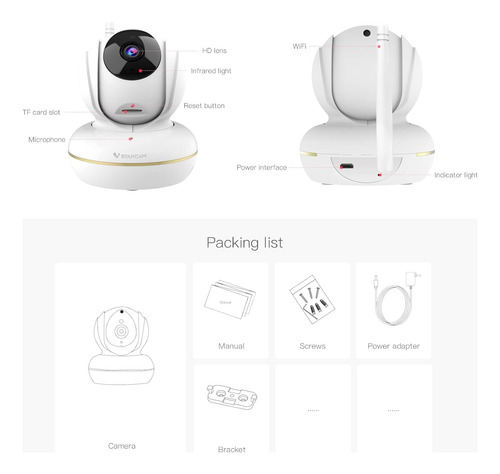 Cámara Ip C22q 4mp Cámara Ip 2.4g/5ghz Wifi Cámara Ir Visión