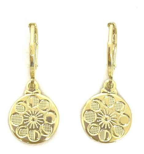 Aros Argollas Ciclo Lunar Enchapado Oro 18k