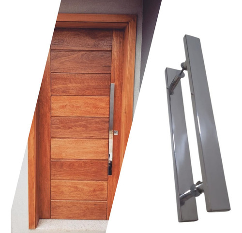 Puxador Inox Porta Pivotante Madeira Vidro 1 Metro Polido Puxadores Online