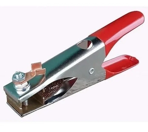 Pinza Masa 500amp Tierra Forrada Goma Roja Soldadora