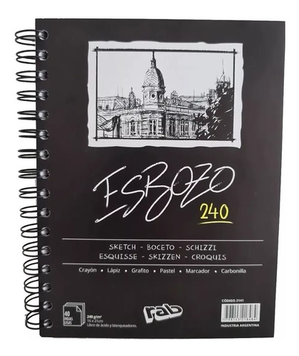 Block Cuaderno Esbozo A5 16x21 Cms 240 Gr Liso Boceto Dibujo