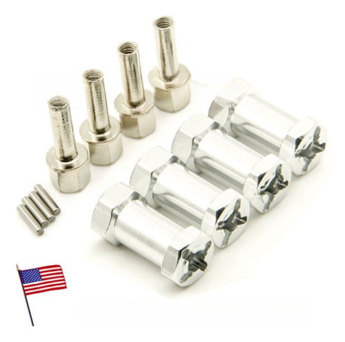 4pcs 12mm Rueda Eje Hexagonal Adaptador 25mm Extensión Fr 1/