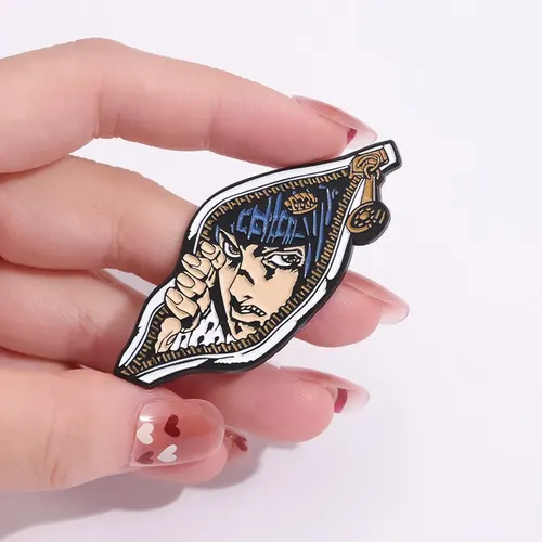 Broche Métal JoJo's Bizarre Adventure – Badge Personnage Animé – Accessoire Vêtement Ou Collection – Cadeau Fan